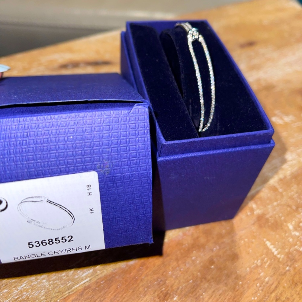 Swarovski rhodium plated bangle bracelet